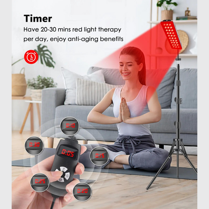 Compact LED Floor Lamp with Red Light Therapy