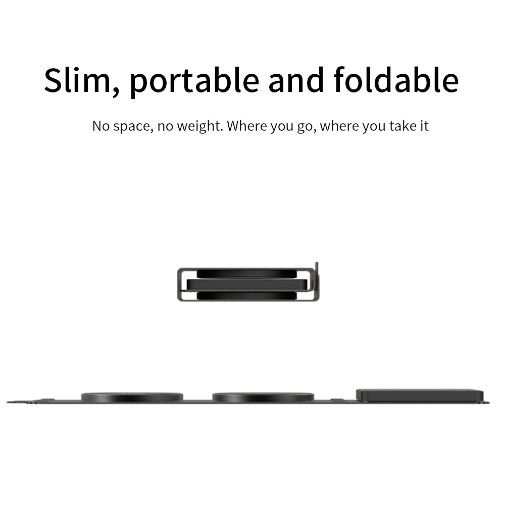 Portable 3-in-1 Fabric Organizer and Qi Charger