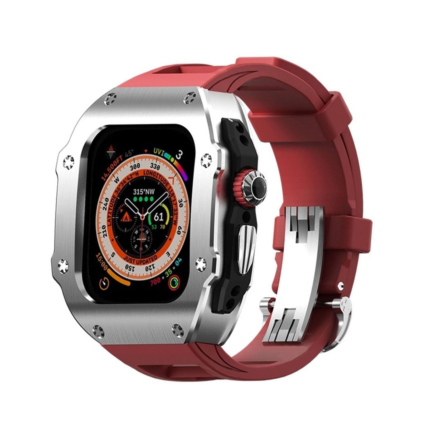 Durable Rubber Band & Metal Case for Apple Watch Ultra