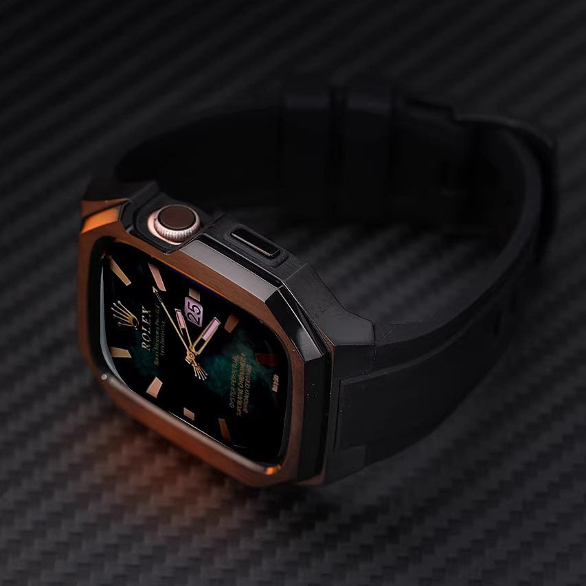 Durable Metal Watch Case with Soft Strap for Apple Watch