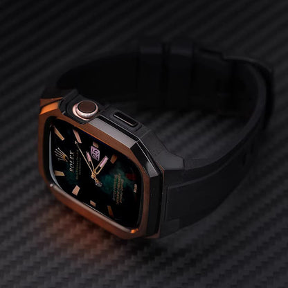 Durable Metal Watch Case with Soft Strap for Apple Watch