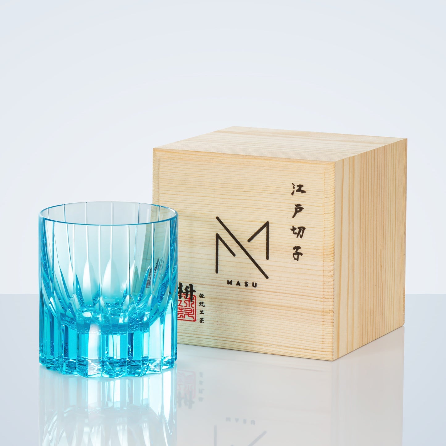 Colorful Diamond Whisky Glasses Set with Wooden Gift Box