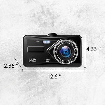 HD Dual Lens Car Camera Front Rear 1080p 4 Inch Screen