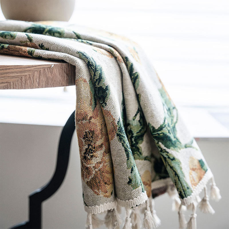 Neutral Floral Thermal Blackout Window Curtain for Home