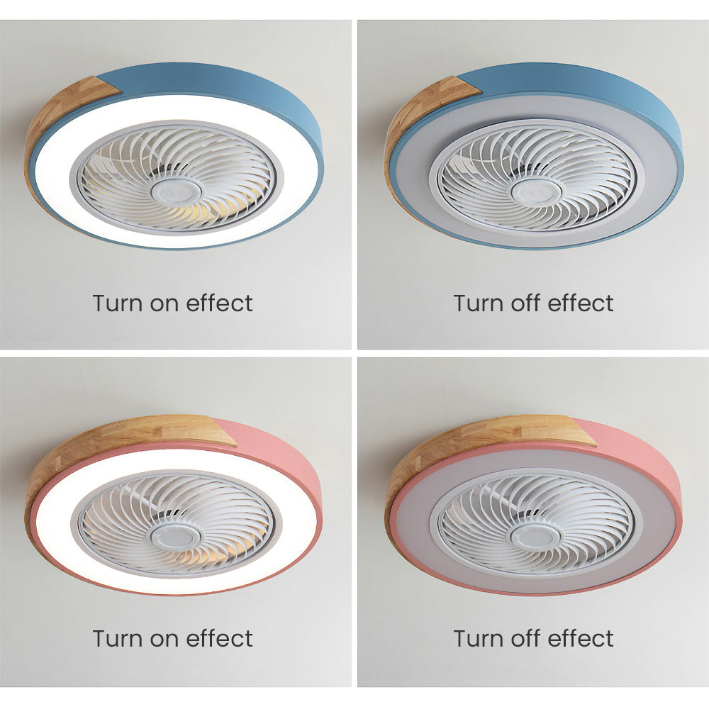 Rustic Wood Ceiling Fan with Efficient LED Lighting