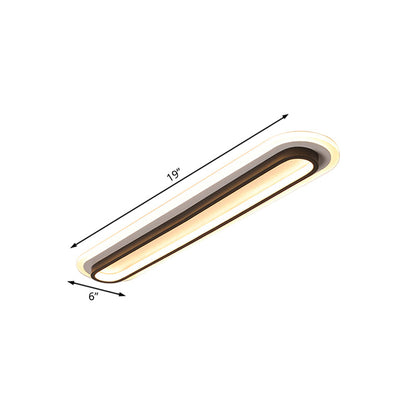 Sleek LED Ceiling Fixture in Black or White Finish