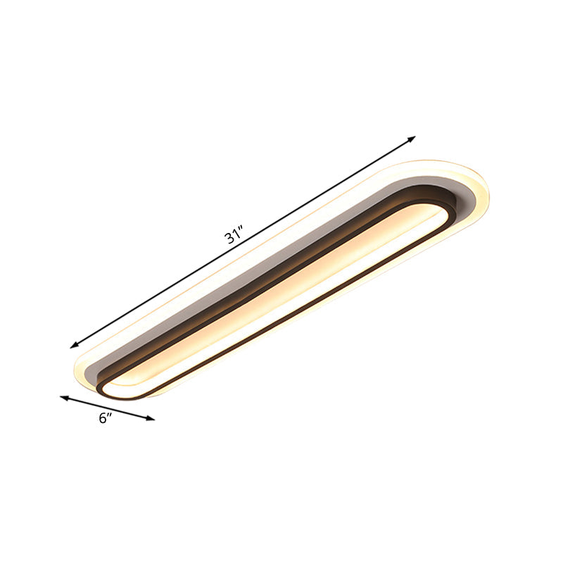 Sleek LED Ceiling Fixture in Black or White Finish