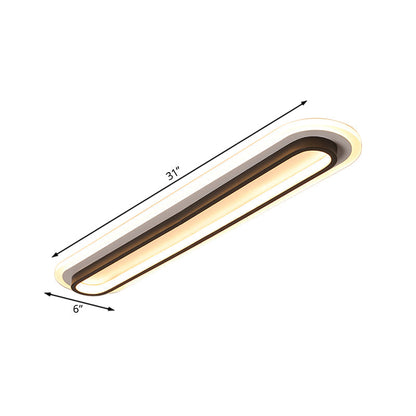 Sleek LED Ceiling Fixture in Black or White Finish