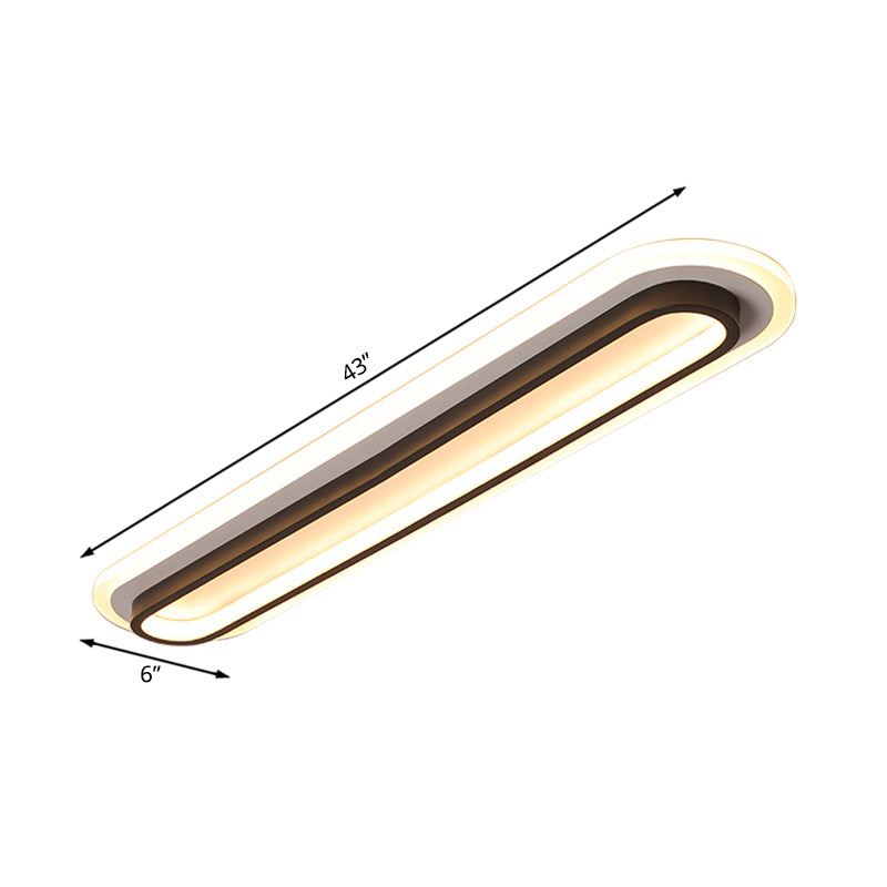 Sleek LED Ceiling Fixture in Black or White Finish