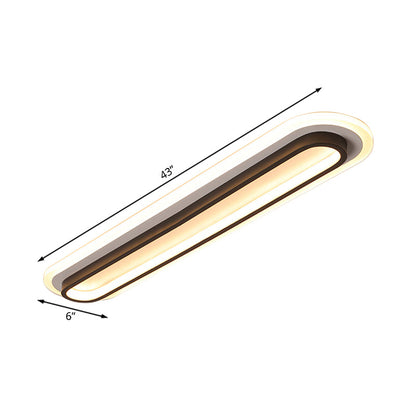 Sleek LED Ceiling Fixture in Black or White Finish