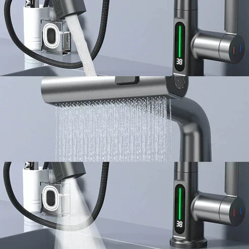 Flexible Kitchen Faucet With Long Extendable Hose