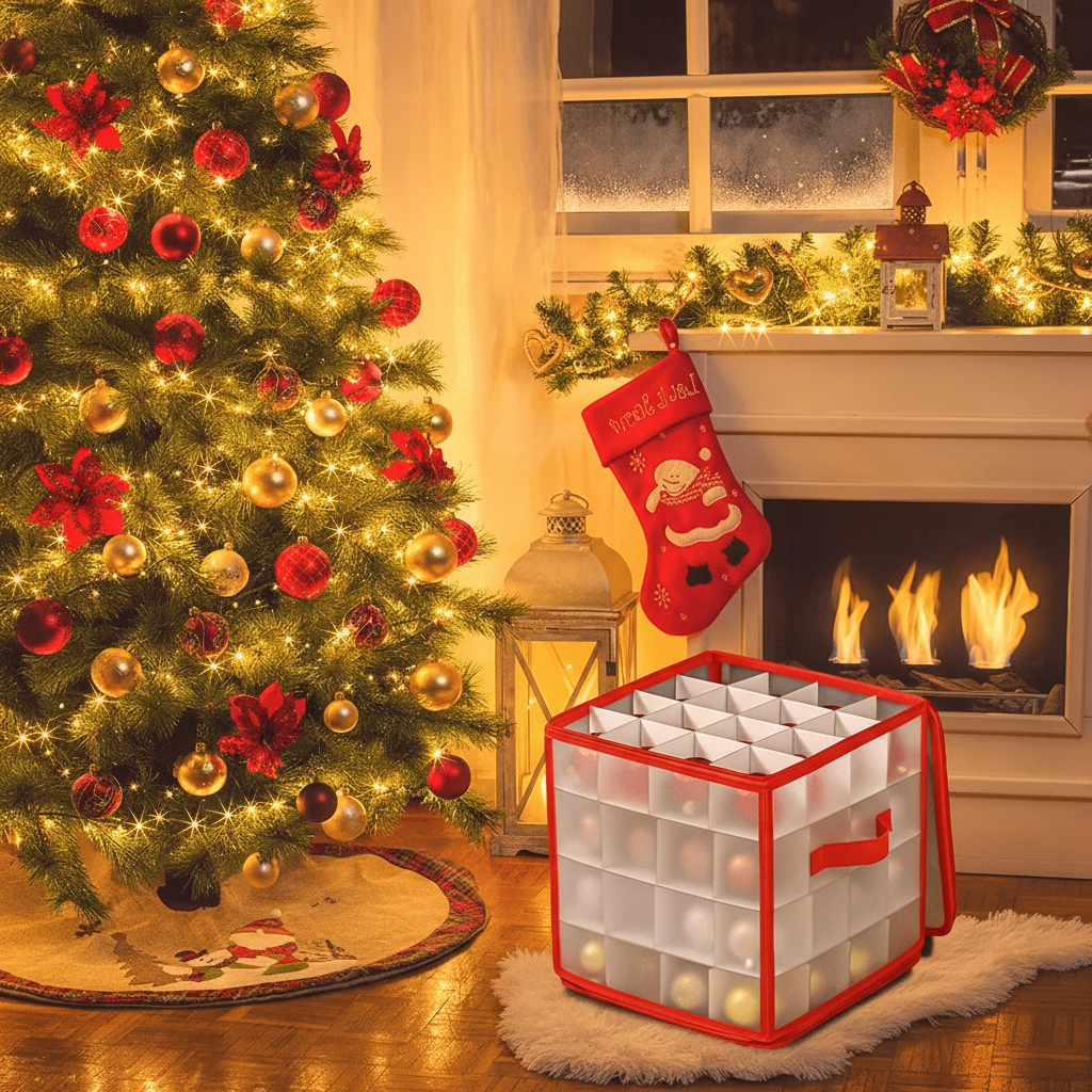 Clear Holiday Ornament Storage Container