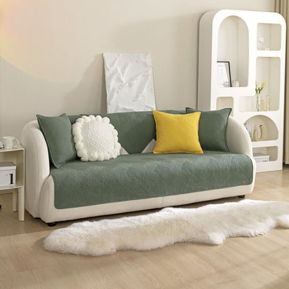Simple Neutral Fabric Sofa Slipcover