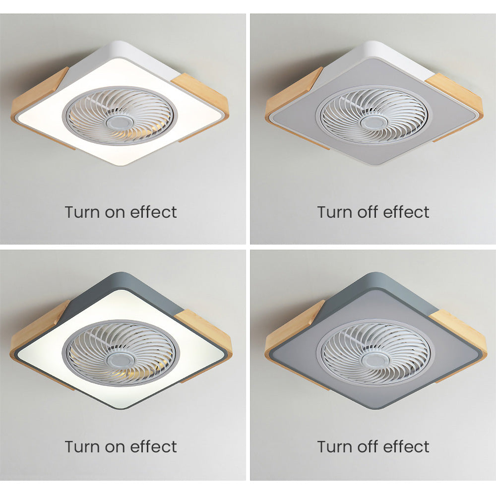 Rustic Wood Ceiling Fan with Efficient LED Lighting