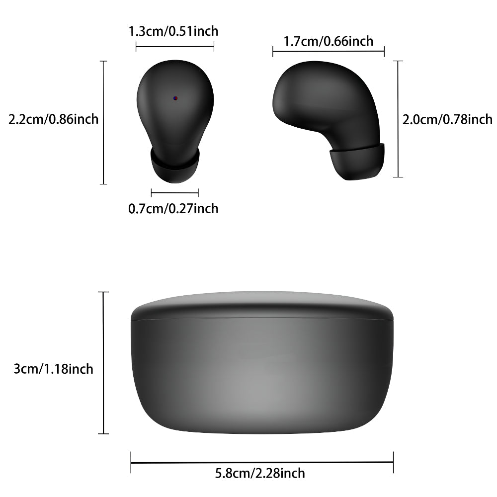 Compact Bluetooth Earbuds with Touch Control