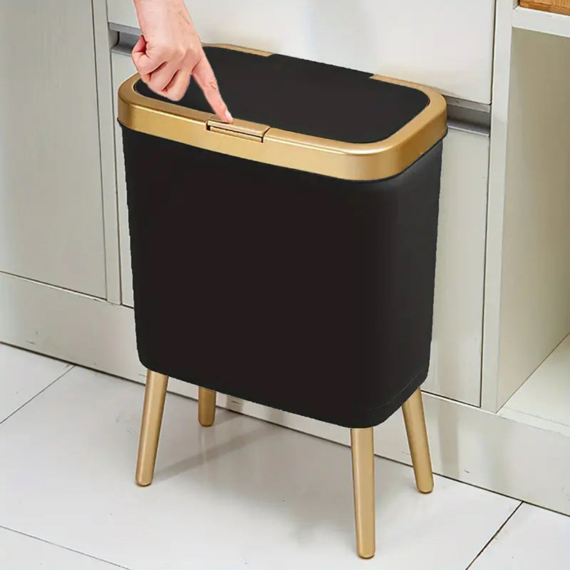 Large 15L Slim Kitchen Trash Can with Non Slip Base - Lusomart