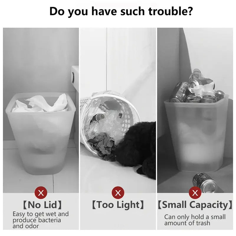Large 15L Slim Kitchen Trash Can with Non Slip Base