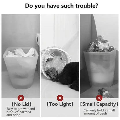 Large 15L Slim Kitchen Trash Can with Non Slip Base
