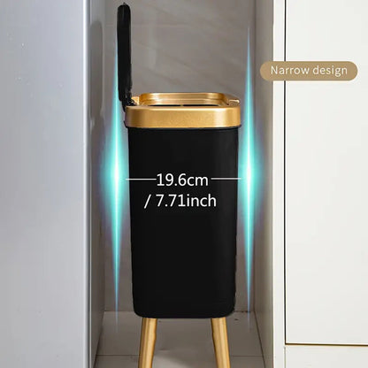 Large 15L Slim Kitchen Trash Can with Non Slip Base