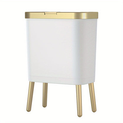 Large 15L Slim Kitchen Trash Can with Non Slip Base