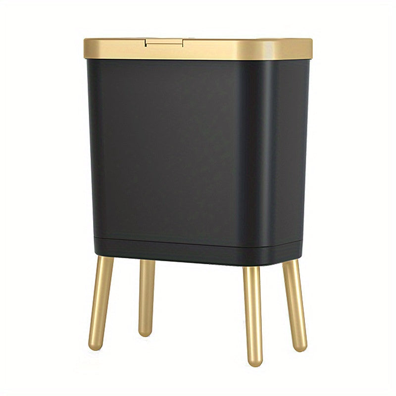 Large 15L Slim Kitchen Trash Can with Non Slip Base