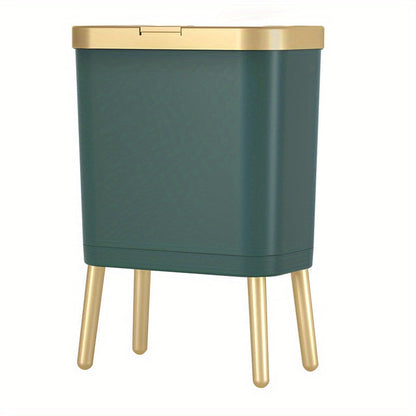 Large 15L Slim Kitchen Trash Can with Non Slip Base