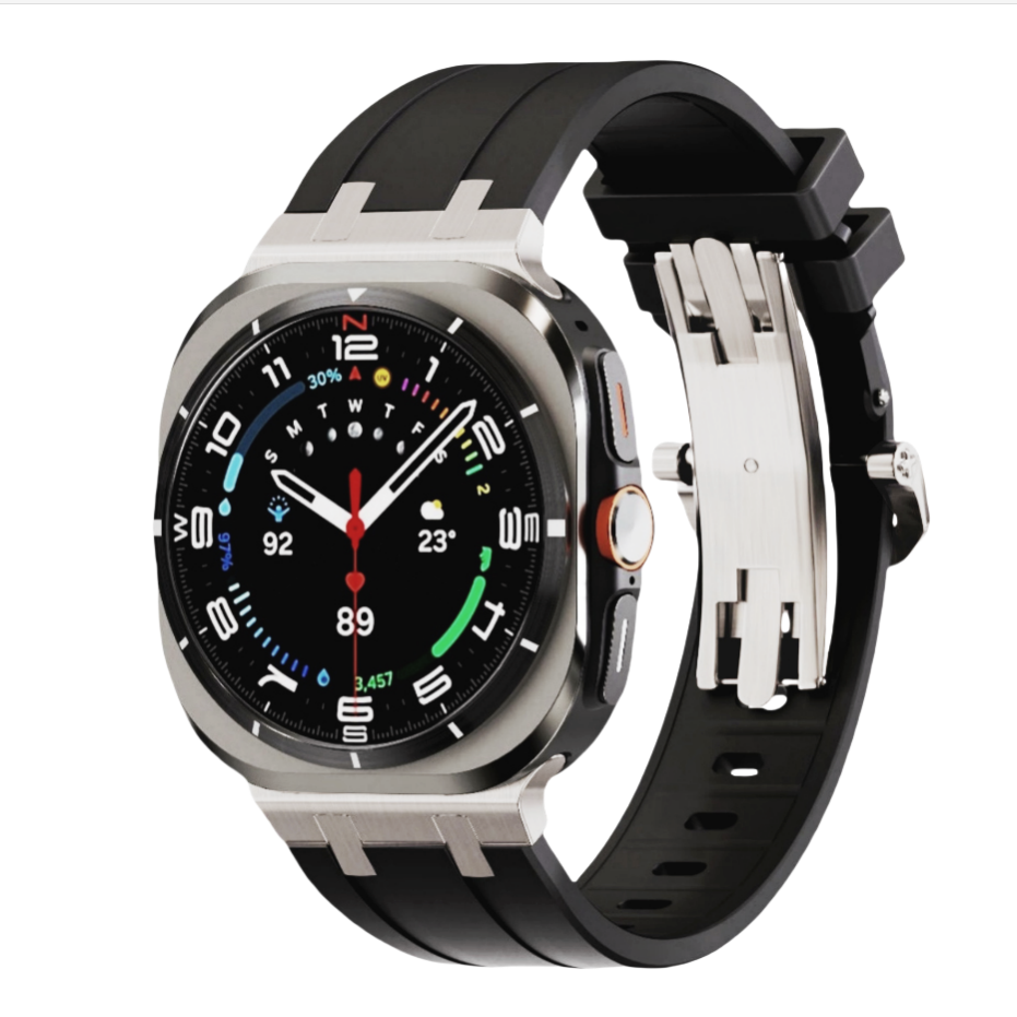 Durable Rubber Strap for Samsung Watch UltraTitanium Buckle - Lusomart