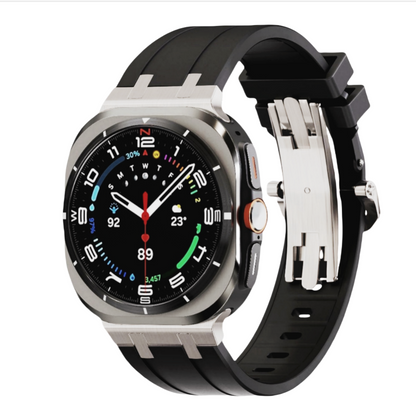Durable Rubber Strap for Samsung Watch UltraTitanium Buckle - Lusomart