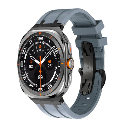 Durable Rubber Strap for Samsung Watch UltraTitanium Buckle