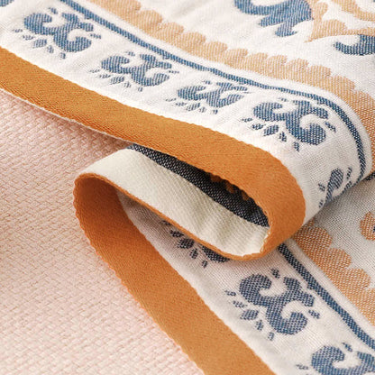 Ownkoti Flower Print Jacquard Cotton Bath Towel-3