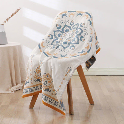 Colorful Floral Soft Cotton Beach Towel 70x140cm - Lusomart