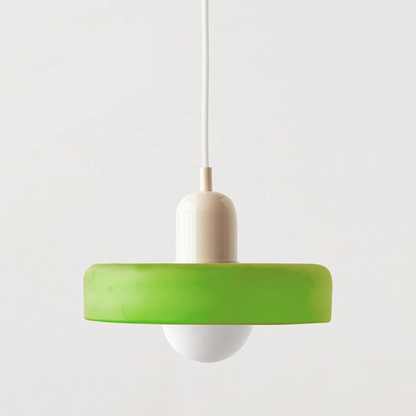 Colorful Glass Drop Pendant Light With Adjustable Arm
