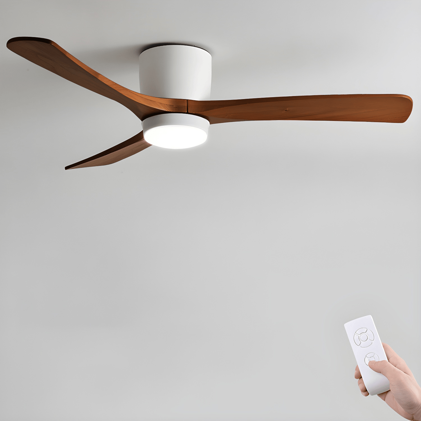 Rustic Wooden Ceiling Fan Light with LED 42 48 Inch