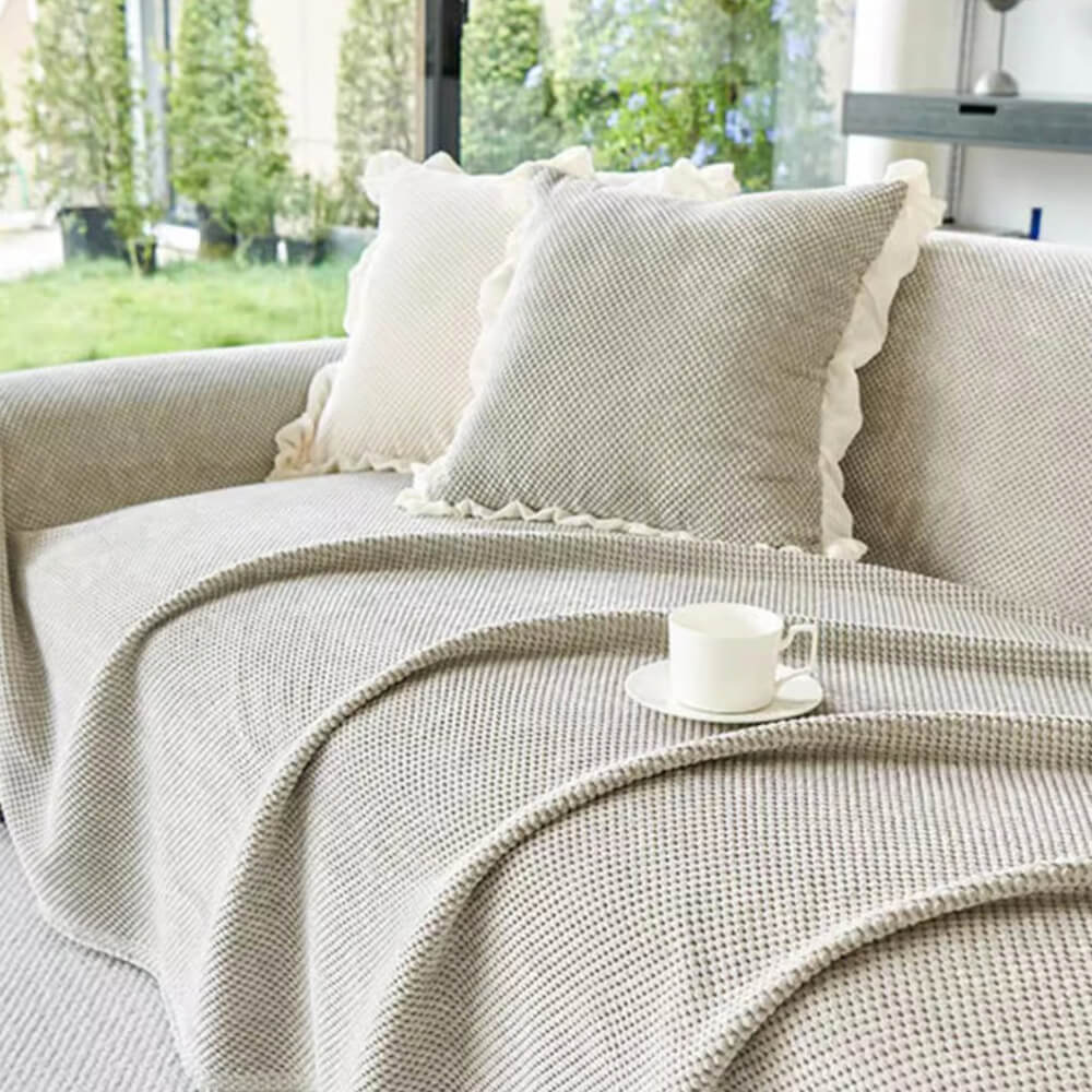 Cozy Fleece Sofa Slipcover for Living Room Comfort