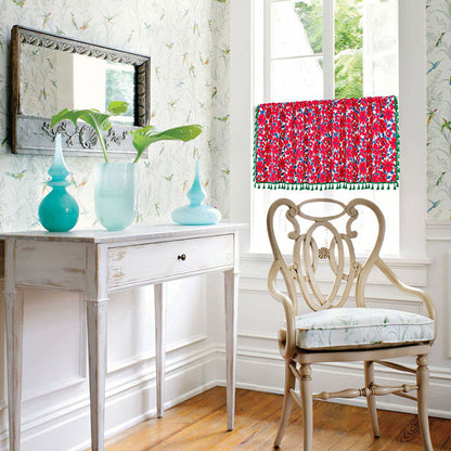 Beautiful Floral Cotton Curtain with Tassels