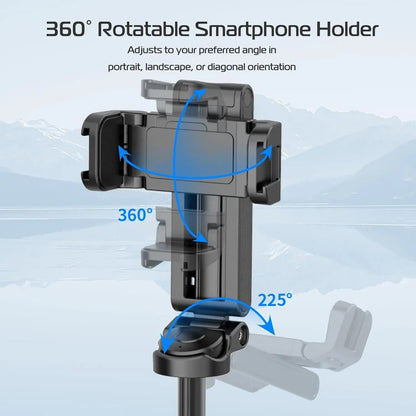 Portable Bluetooth Selfie Stick with 360° Rotation Holder