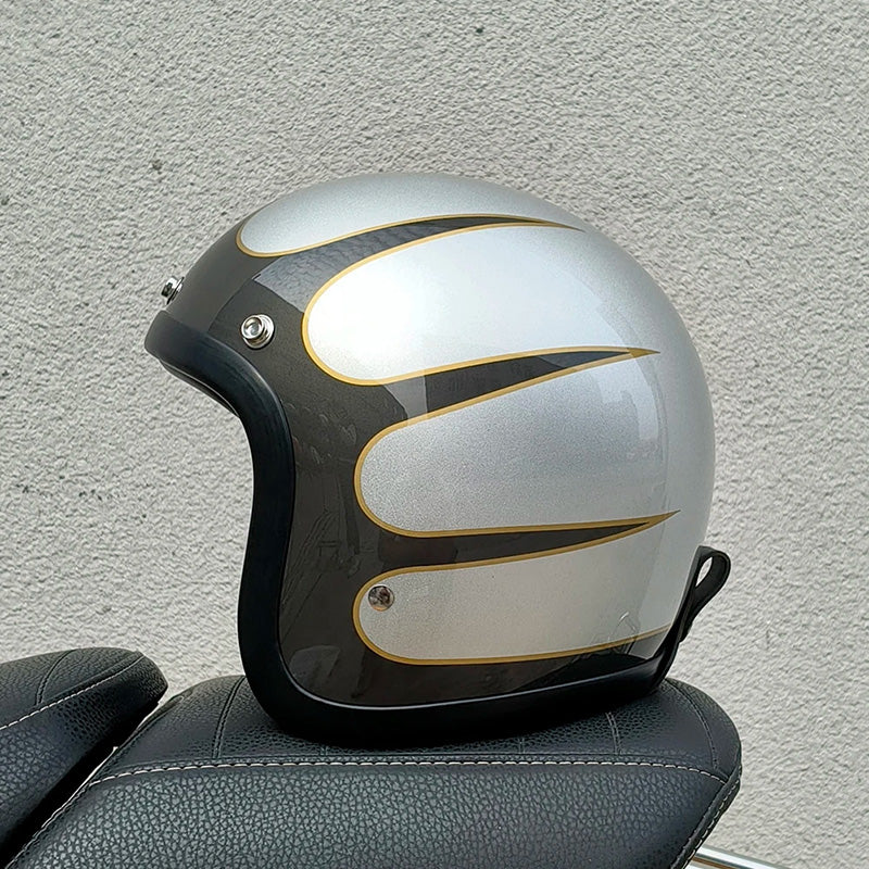 Classic Vintage Motorcycle Helmet DOT ECE Approved