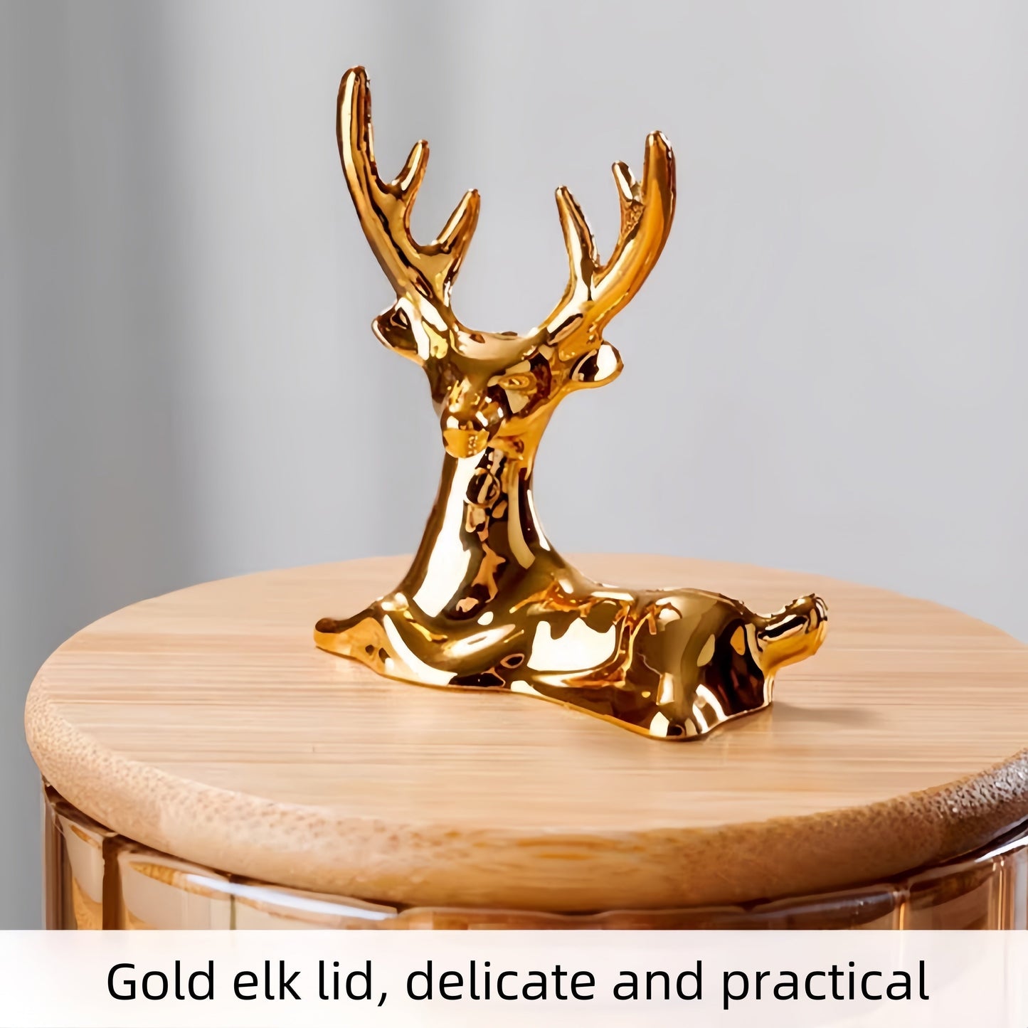 Warm Glass Storage Jars 3-Pack with Gold Tops