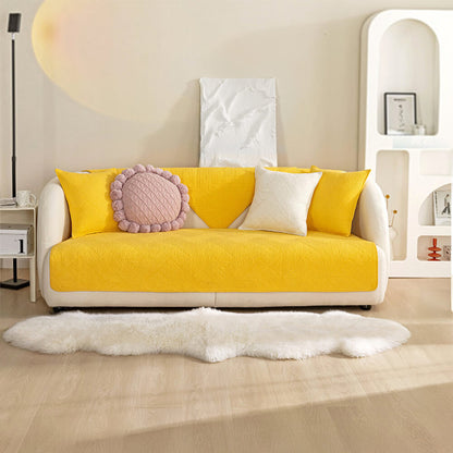 Simple Neutral Fabric Sofa Slipcover