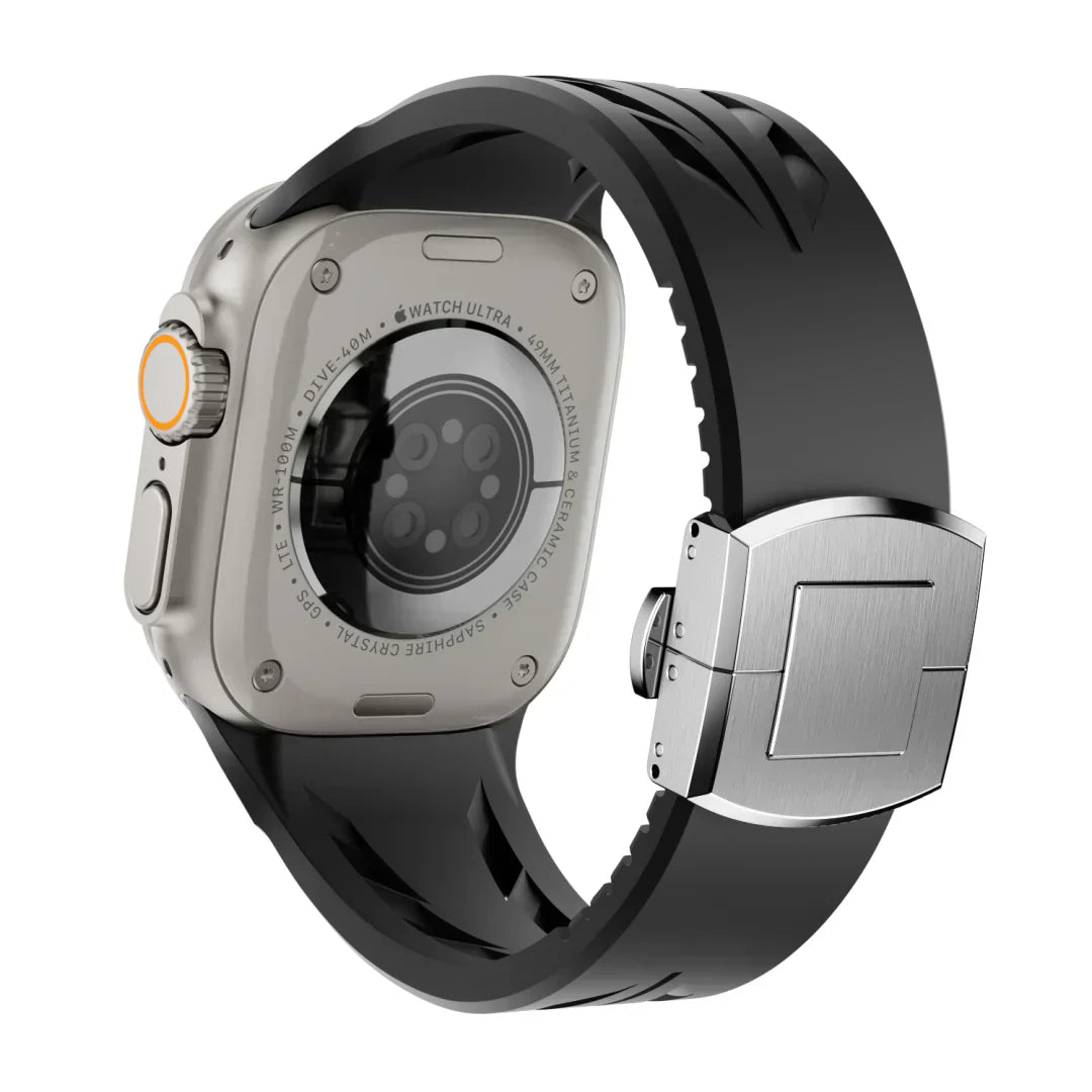 Soft Rubber Apple Watch Band with Metal Clamp