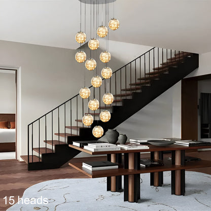 Elegant Glass Globe Stairway Lighting Fixture