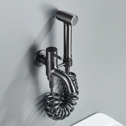 White Mounted Bidet Set with Handheld Shower