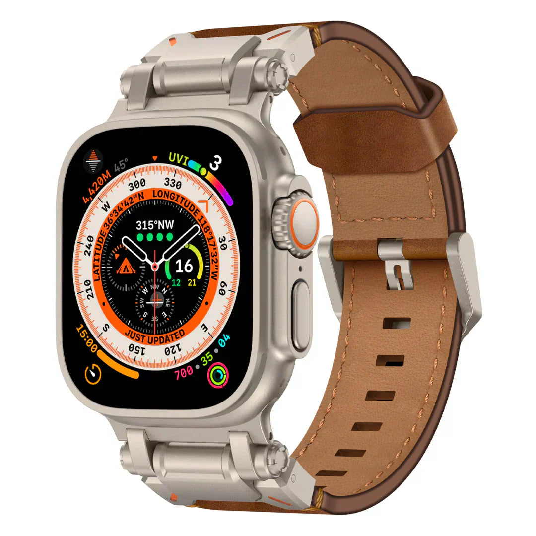 Stylish Leather Band with Metal Clip for Apple Watch - Lusomart