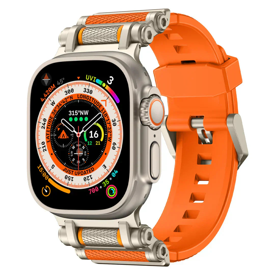 Durable Rotating Apple Watch Band with Silicone Strap