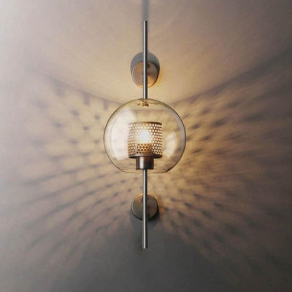 Warm Gold Hexagon Glass Wall Lamp