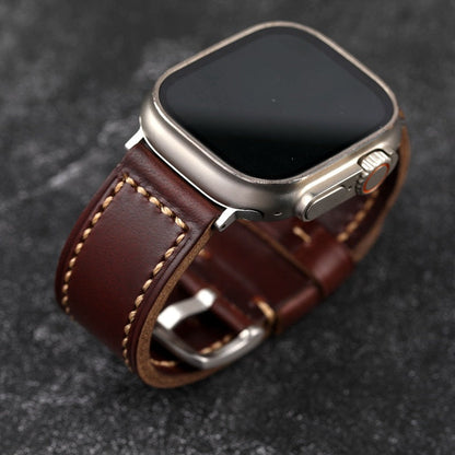 Leather Personalized Smartwatch Band - Classic Brown