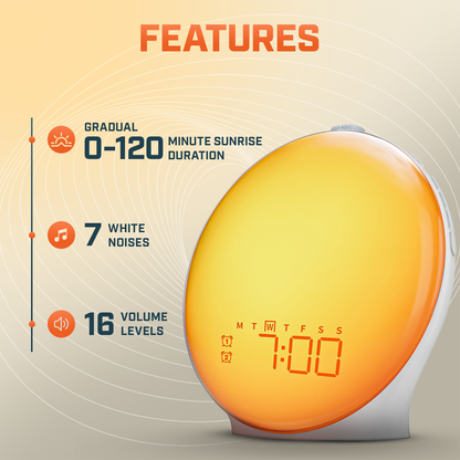 Wake Up Light LED Alarm Clock With Snooze