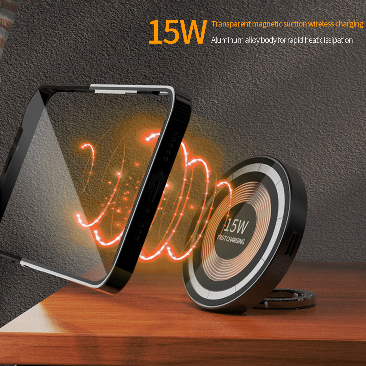 Compact Fast Wireless Charging Phone Stand