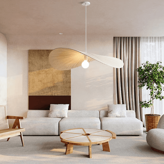 Rustic Linen Hanging Lamp - Lusomart
