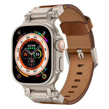 Stylish Leather Band with Metal Clip for Apple Watch